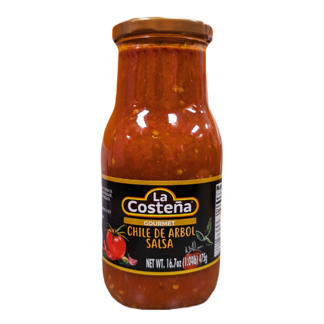 Chile de Arbol Salsa Gourmet 16.5 oz | Jar Chili of Arbol Sauce Gourmet 475g | By La Costeña