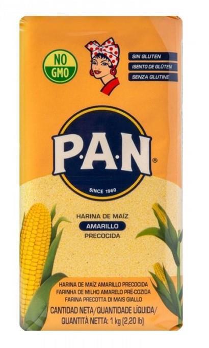 Pre-Cooked Yellow Corn Flour 1kg | Harina Pan Amarilla | By P.A.N Harina
