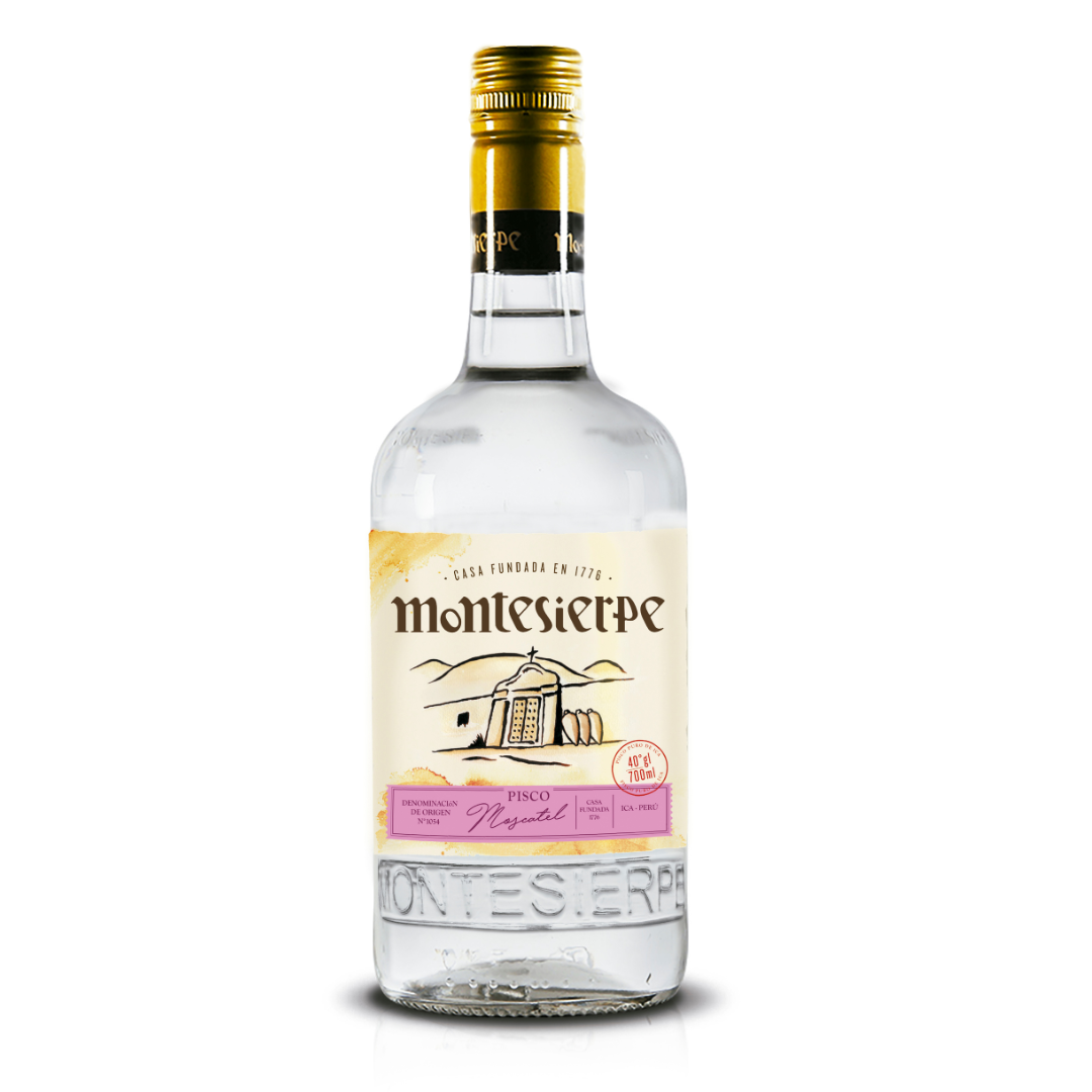 Pisco Montesierpe - Moscatel Peru 700 ml | Peruvian Pisco | By Vina Vieja