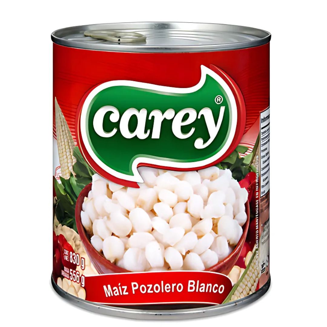 White Hominy Corn Mexican 30 oz | Maiz Pozolero Blanco Grande Hominy 830g  | By Carey