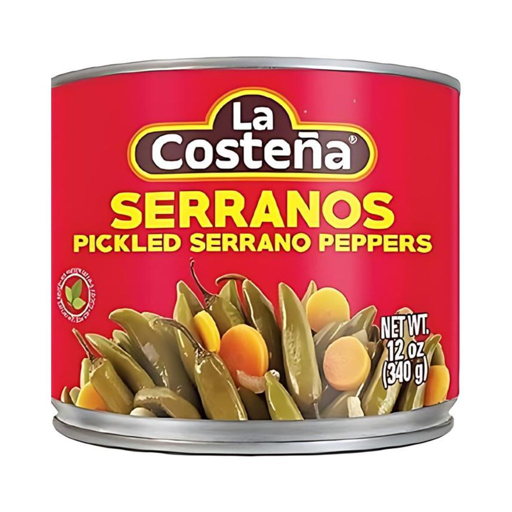 Serrano Peppers 12 oz | Can Pickled Serranos Peppers | By La Costeña