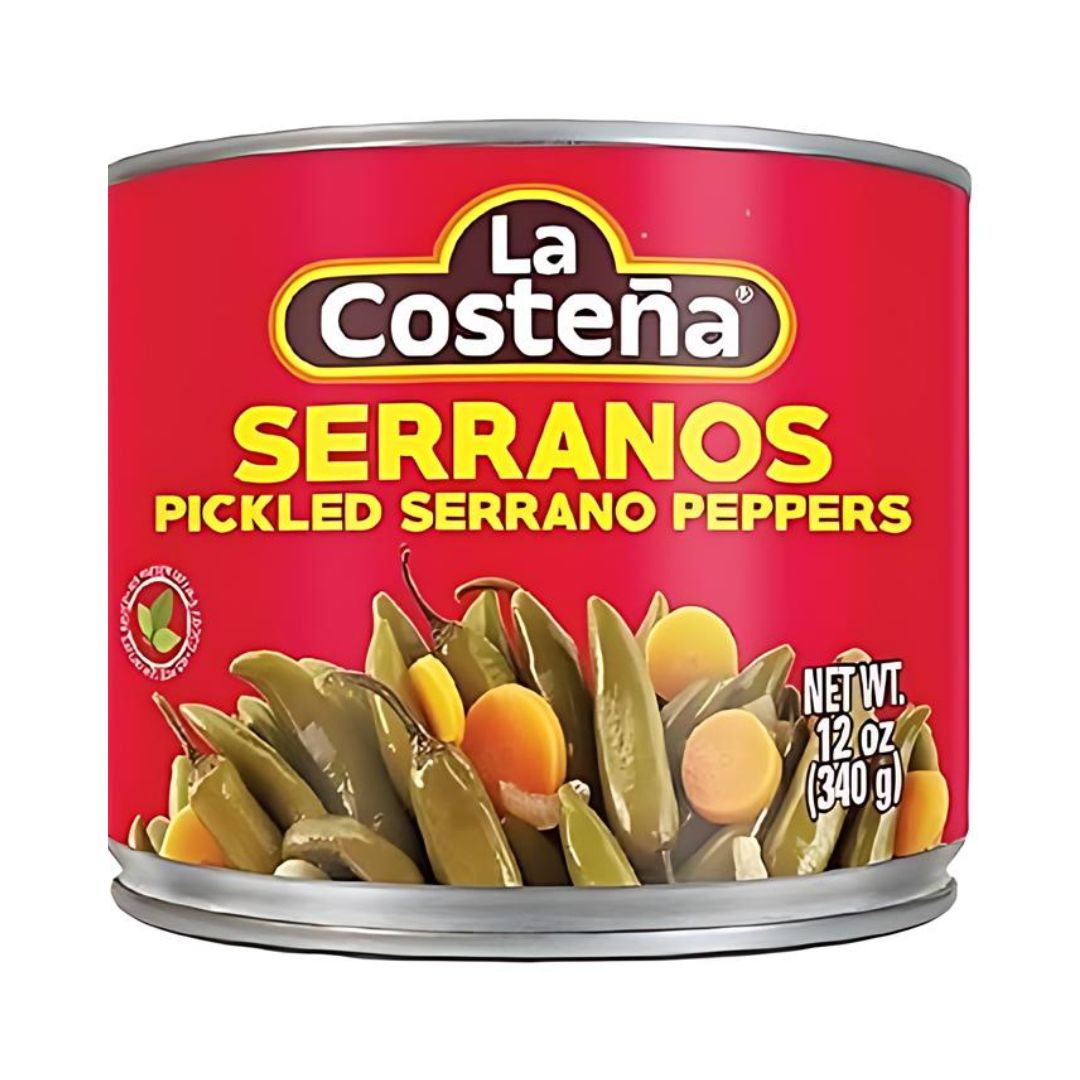 Serrano Peppers 12 oz | Can Pickled Serranos Peppers | By La Costeña