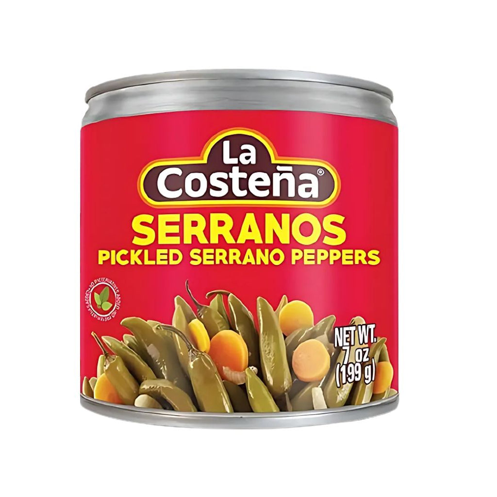 Serrano Peppers 7 oz | Can Pickled Serranos Peppers | By La Costeña