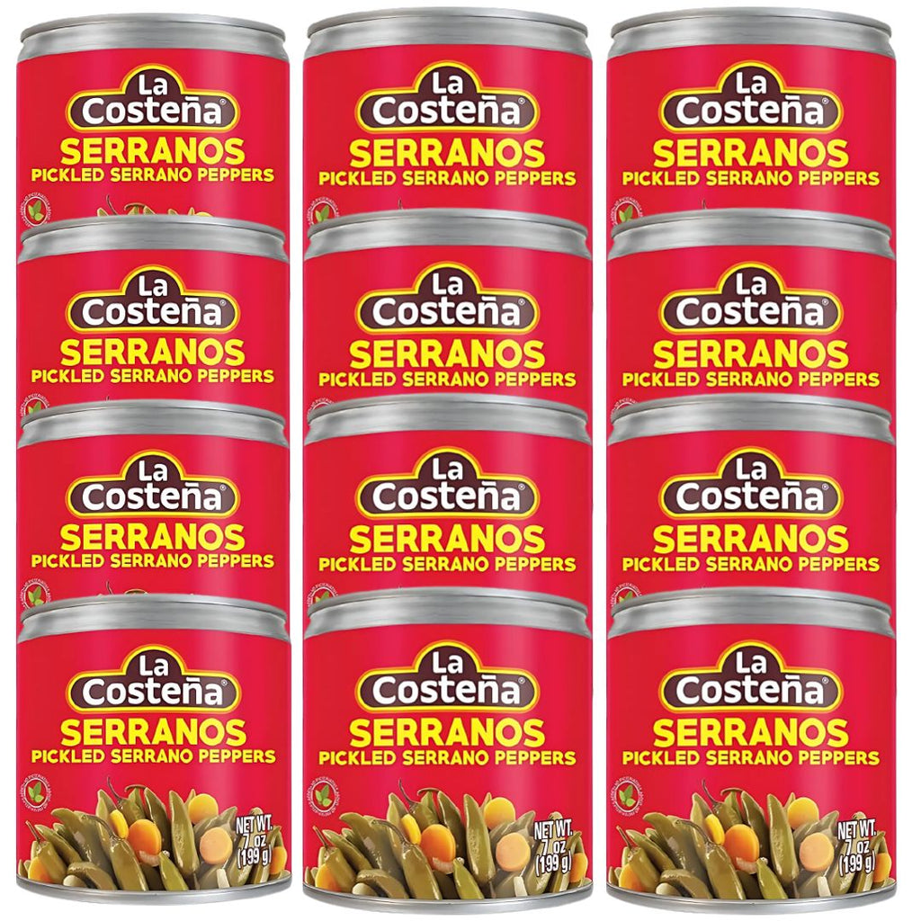 Serrano Peppers 7 oz | Can Pickled Serranos Peppers | By La Costeña