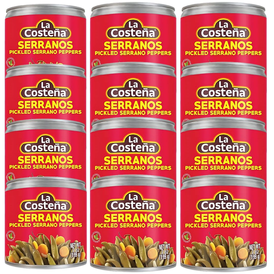 Serrano Peppers 7 oz | Can Pickled Serranos Peppers | By La Costeña