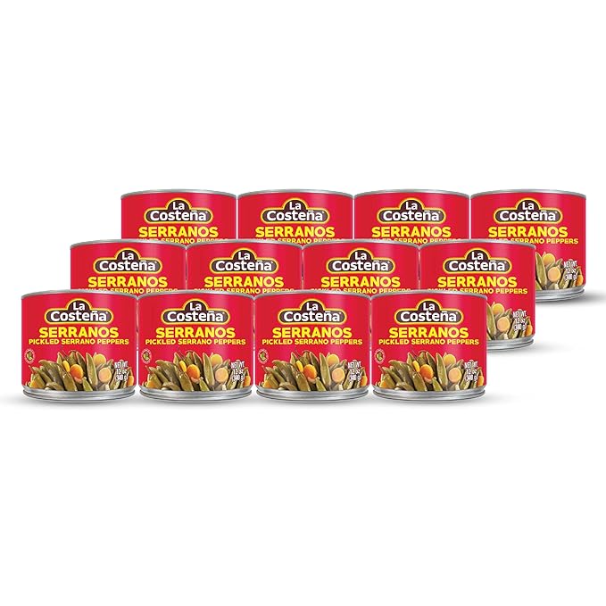 Serrano Peppers 12 oz | Can Pickled Serranos Peppers | By La Costeña