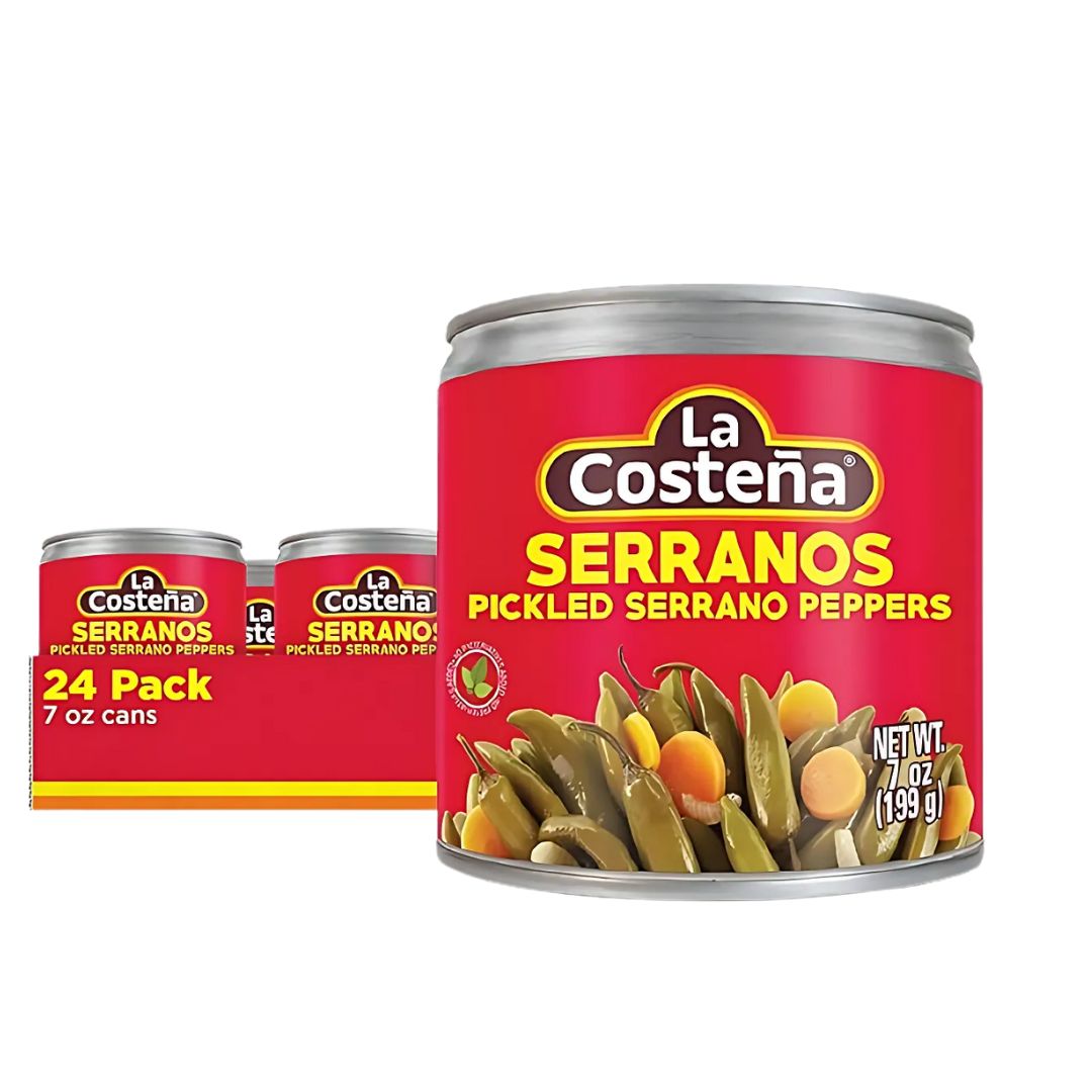 Serrano Peppers 7 oz | Can Pickled Serranos Peppers | By La Costeña