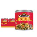 Piments Serrano 7 oz | Piments Serranos marinés en conserve | Par La Costeña