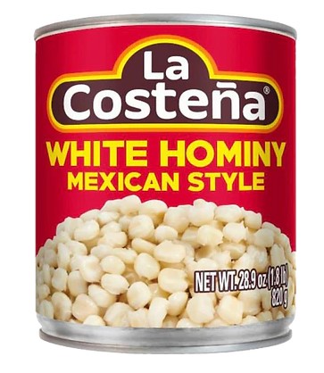 White Hominy Corn Mexican Style 28.9 oz | Maiz Blanco Grande Hominy 820g  | By La Costeña