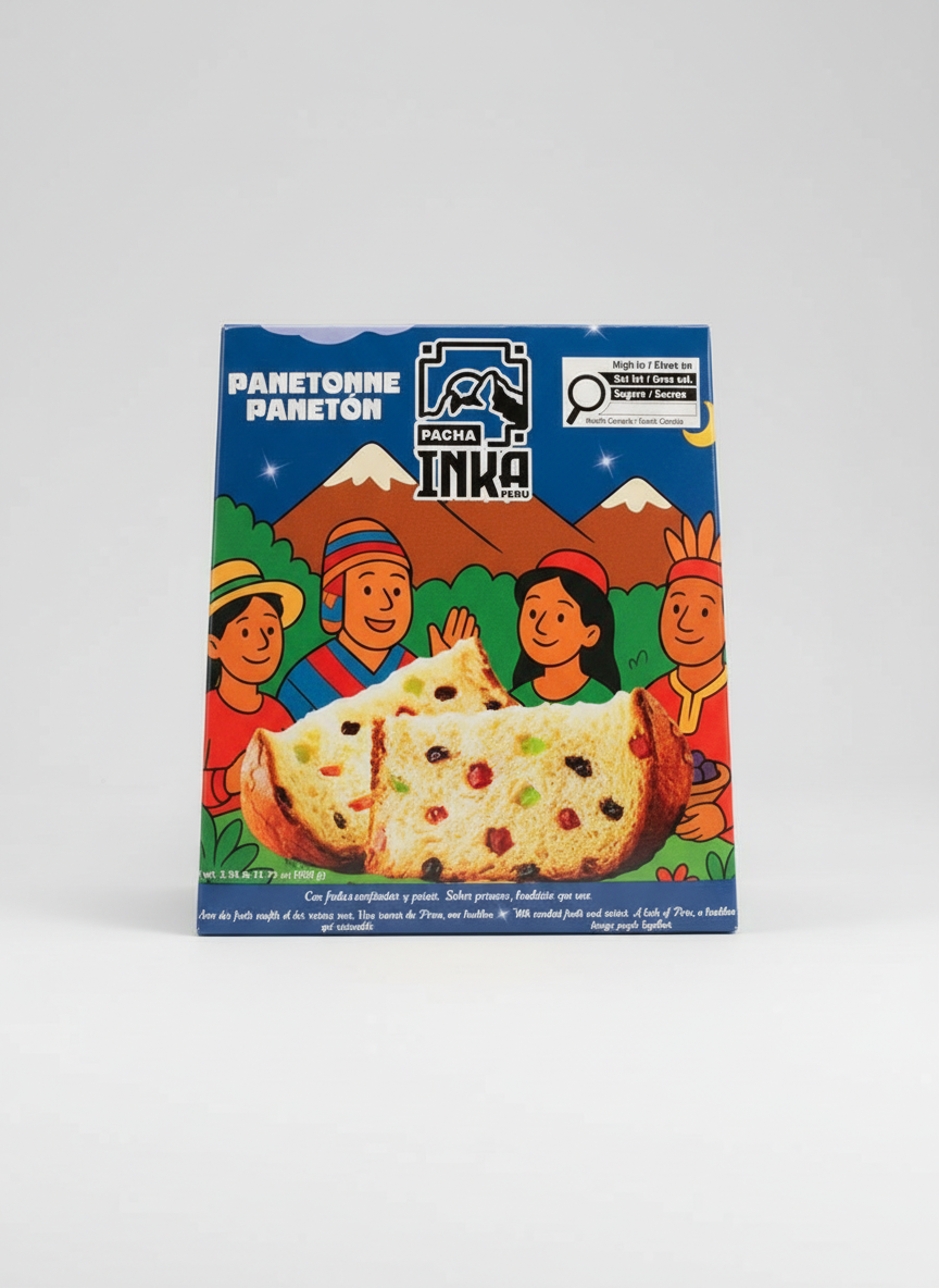 Paneton Pacha Inka Traditional Fruit Cake Gourmet Peruvian Panettone Dessert Bread | 1 Box | 900gr