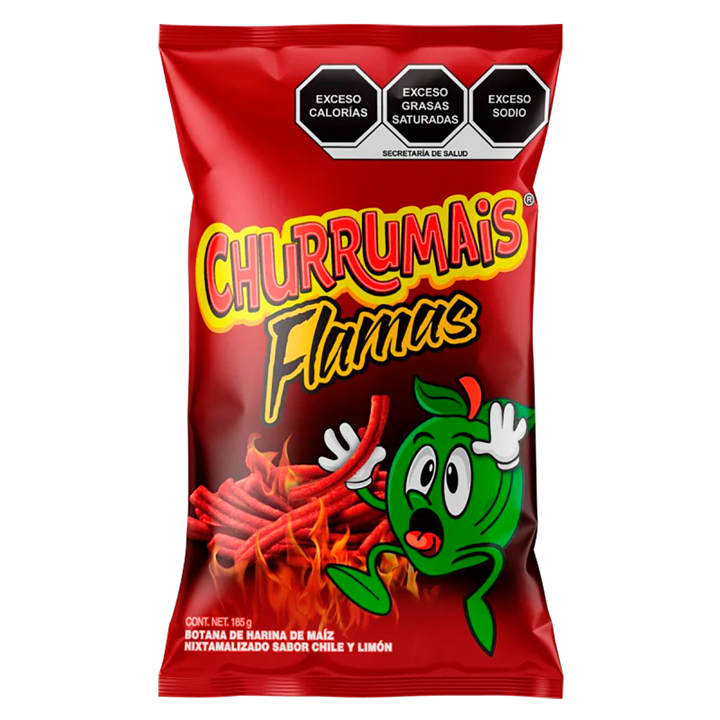 Churrimais Flamas Grande 185g | Mexican Corn Snack Flour with Chili and Lime | By Sabritas